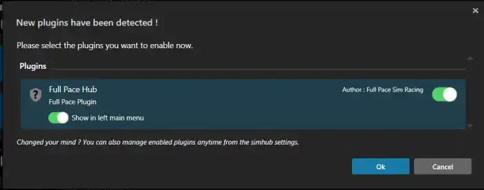 Plugin activation in SimHub