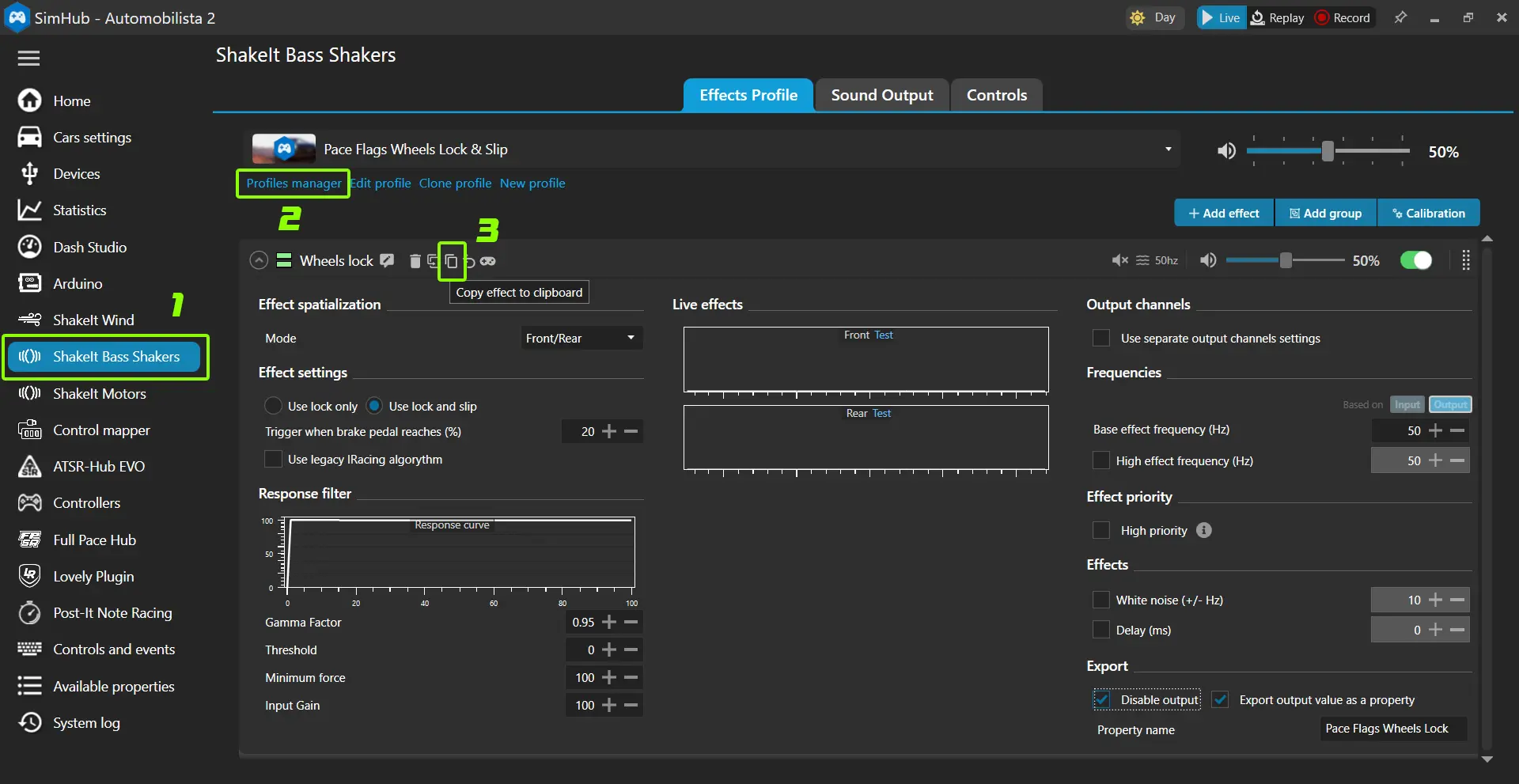 Wheels Lock and Slip Setup
